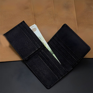 Men Textured Black Leather Bifold Wallet High Capacity Multi Cardslot ID Window Compact Pocket <b>Billfold</b> Style Currency Organizer - Product Image 4