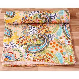 Manta de Kantha Hecha a Mano, 100% Algodón Puro, 220g, con Estampado Floral, Ecológica, Cómoda y de Alta Calidad, Estilo Indio, Gran Venta - Product Image 4