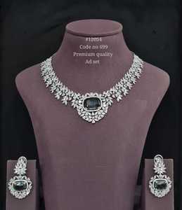 Ensemble collier et boucles d'oreilles en zircon cubique ovale rose 12054, laiton plaqué rhodium, motif feuille, bijoux de mariée pour mariage et soirée - Product Image 6