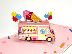 Vendedor caliente personalizado corte láser 3D Pop tarjeta hecha a mano crema autobús Rosa amor Animal estilo artesanías de papel para el Día de San Valentín Acción de Gracias - Product Image 3