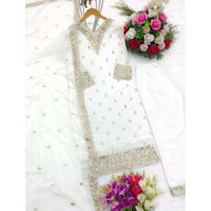 Ensemble haut-plazzo pour femmes de marque, avec dupatta, tenue de soirée élégante - Product Image 3