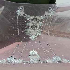 Vestido largo árabe para fiesta, ropa de boda, Festival, hecho a mano, Red de gasa y tela de Organza - Product Image 1