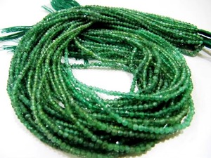 Perles d'émeraude naturelle facettées non traitées, forme rondelle, 2,5 mm, brin de 13 pouces de long - Product Image 1