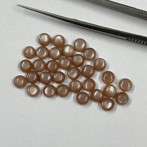 Cabujón con forma de cúpula redonda de piedra lunar marrón Natural de 5mm listo para comprar piedras preciosas del fabricante a precio de fábrica al por mayor - Product Image 4