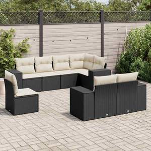 Ensemble de canapés de jardin modulaires rectangulaires modernes avec pieds réglables, mobilier d'extérieur contemporain - Product Image 1
