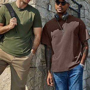 T-shirts en coton pour hommes, coupe ample, manches courtes, décontractés, style streetwear, délavés, basiques, confortables, unisexes - Product Image 6