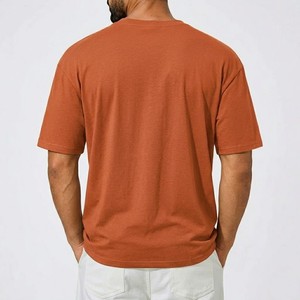 <b>Top</b> Trend Men's <b>Rust</b> Pocket T Shirt Soft Cotton Regular Fit Crew Neck Minimal Plain Casual Streetwear Summer Tee - Product Image 2