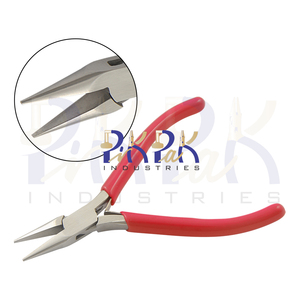 115mm Chain Nose Micro Line Pliers Smooth Spring PVC Handles for Jewelry Making DIY Crafts OEM Crimping Fishing Circlip - Product Image 1