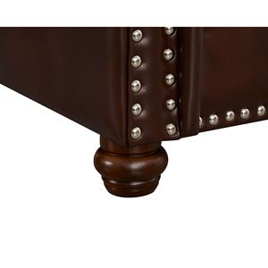 Poltrona Singola in Ecopelle Bordeaux con Gambe in Legno per Soggiorno - Product Image 4