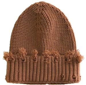 Unisex Hand Knitted Jacquard Beanie Hat Solid Color <b>Winter</b> <b>Cap</b> Street Style Adult Size 56-58CM 100% Cotton - Product Image 5