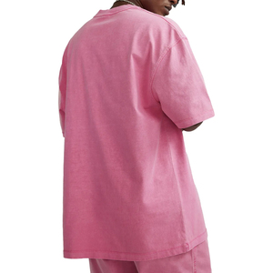 เสื้อยืดคอกลมโอเวอร์ไซส์สำหรับผู้ชาย ผ้าถักน้ำหนัก 230 กรัม 100% ผ้าฝ้าย พิมพ์ลายไม้ไผ่แบบเรียบ สามารถปรับแต่งได้ ล้างสีแบบแอซิดวอช - Product Image 5