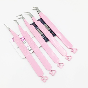 New Professional Gold Tip <b>Tweezers</b> Durable 10mm Lash <b>Tweezers</b> Custom Logo mink Stainless Steel Smooth Handle Eyelash <b>Tweezer</b> - Product Image 2