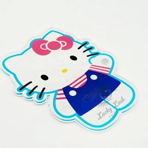 Cute Kitty Cat Modern Handmade Acrylic Eyelash Extension Lash Plate <b>Palette</b> Tiles Magnet Sustainable Eyelash Tiles - Product Image 4