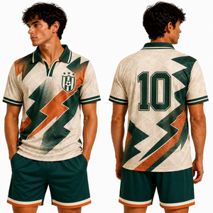 Camiseta de Fútbol Retro Personalizada para Hombre, Estilo Vintage con Cuello, Uniforme de Partido, Sublimación, Ropa Deportiva de Equipo, Premium, Transpirable, de Secado Rápido, Venta al Por Mayor de Fábrica - Product Image 3