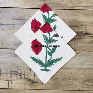 Set de table et serviettes imprimés à la main - Achetez des sets de table personnalisés, des nappes peintes à la main, des sets de table et serviettes imprimés à la main en stock - Product Image 2