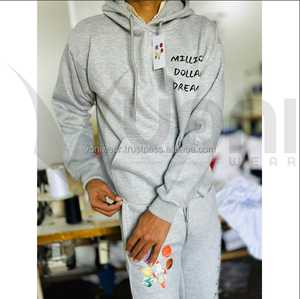 Survêtements en coton lourd personnalisé pour hommes, imprimé vintage vieilli, jogging graphique délavé à l'acide, ensemble 2 pièces pour l'hiver - Product Image 3