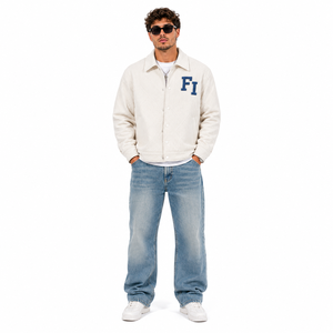 Chaqueta Personalizada con Bordado Chenille, Tela de Nailon y Spandex, Cómoda, Resistente al Viento, Cálida, Diseño con Botones, Unisex, Proveedor de Chaquetas para Hombre - Product Image 5