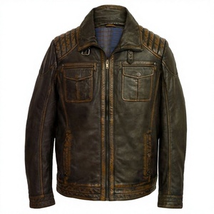 Chaqueta de Cuero de Oveja Duradera Ever Glow para Hombre, con Logotipo Personalizado, Talla Grande, Cierre de Cremallera Impermeable, Acabado Ecológico, Estilo Casual - Product Image 1
