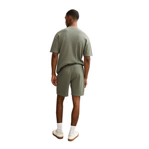 Ensemble T-shirt et short d'été 100 % coton tricoté respirant, motif tie-dye, col rond, logo personnalisable sur le devant, service OEM pour hommes - Product Image 2