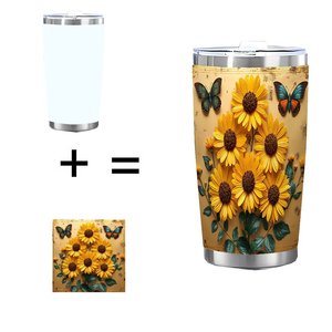 Gobelet isotherme en acier inoxydable à double paroi 20 oz, mug vierge pour sublimation avec finition argentée pour design personnalisé - Product Image 1