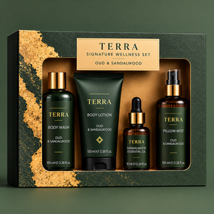 Set de Cuidado de la Piel para Hombre OEM/ODM, Gel de Ducha, Loción, Bruma Corporal, Aceite Esencial de Sándalo, Fragancia y Diseño de Empaque Personalizados - Product Image 1