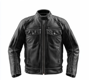 Veste en cuir de haute qualité, élégante et raffinée, pour usage décontracté - Product Image 1