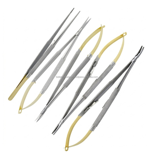 Ensemble d'instruments de microchirurgie ophtalmique TC Castroviejo 5 pièces : ciseaux, porte-aiguille, micro-pinces pour chirurgie oculaire - Product Image 1