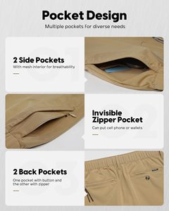 Pantalones cortos de gimnasio para hombre, material elástico que absorbe el sudor, pantalones cortos elegantes para hombre, corte moderno con bolsillos - Product Image 3