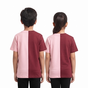 T-shirts personnalisés à motif cœur pour enfants, col rond, manches courtes, bicolores, unisexe, vêtements pour garçons et filles, fournisseur en gros - Product Image 2