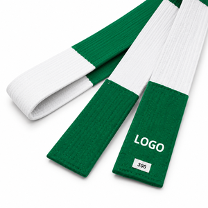 Cinturón de Taekwondo Verde y Blanco Personalizado de 1.8M, Equipo de Entrenamiento de Artes Marciales Duradero Unisex, Precio al por Mayor, Diseño Personalizado OEM - Product Image 5