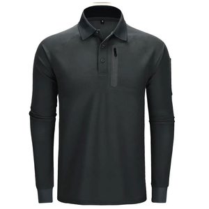Polo homme tendance à manches longues, anti-plis, respirant, anti-boulochage, séchage rapide, prix de gros - Product Image 1