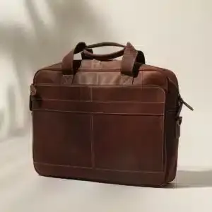 Top Quality Men's Slim Brown Leather Laptop Bag Handmade Leather Laptop Case with Smart Organization Manufacturer Supply - Product Image 6