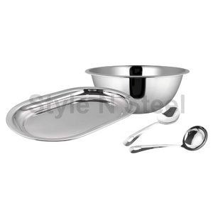 Juego de Cuencos de Servir de Lujo, Vajilla de Acero Inoxidable, Cuenco de Diseño, Vajilla de Mesa, Juego de Cuencos de Servir de Cuatro Esquinas - Product Image 2