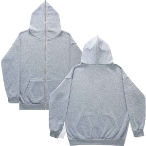 Sweat-shirt à capuche zippé pour homme avec logo personnalisé, imprimé sur le devant, 100% coton French Terry, coupe classique, vêtement d'automne - Product Image 3