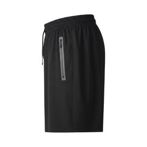Pantalones Cortos Deportivos Negros para Hombre, Estilo Techwear, con Bolsillos con Cremallera, para Gimnasio, con Logotipo Personalizable - Product Image 5