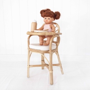 Natural rattan <b>doll</b> feeding chair great quality <b>dolls</b> accessory sustainable children learning toys - Product Image 4
