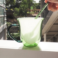 Verres à boisson en verre borosilicate à double paroi bicolore personnalisés et brevetés pour les marques de boissons