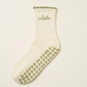 Bulk Order Basic Grip <b>Socks</b> with Text ODM Custom logo Anti Slip Cotton <b>Socks</b> for Yoga Pilates Use for <b>Men</b> and Women - Product Image 2
