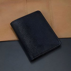 Men Textured Black Leather Bifold Wallet High Capacity Multi Cardslot ID Window Compact Pocket <b>Billfold</b> Style Currency Organizer - Product Image 1