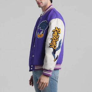 Veste de baseball universitaire personnalisée de qualité supérieure pour adultes et jeunes, veste d'hiver coupe-vent en toile de couleur personnalisée avec motifs imprimés sur mesure - Product Image 6