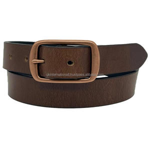 Cinturón informal de cuero de vaca de capa superior de la mejor calidad para hombres con cinturón de vestir con hebilla de metal variante de latón de níquel o cobre - Product Image 5