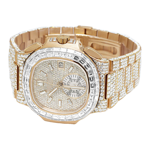 Reloj Clásico con Movimiento de Cuarzo, Esfera con Diamantes Cultivados en Laboratorio, Estilo Hip Hop - Product Image 2