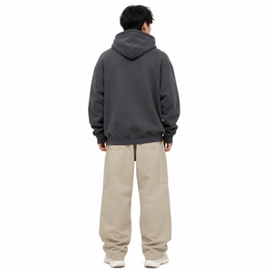 Sweat-shirt à capuche surdimensionné personnalisé OEM pour hommes, en molleton de coton épais, coupe décontractée à épaules tombantes, style streetwear, vente en gros USA - Product Image 2