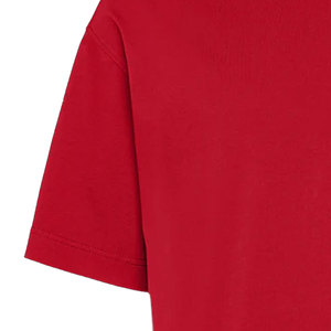 Camiseta Roja de Cuello Redondo para Mujer, 100% Algodón, Corte Holgado, Informal, Tejido de Punto Jersey, Transpirable, para Todas las Temporadas, Manga Corta - Product Image 4