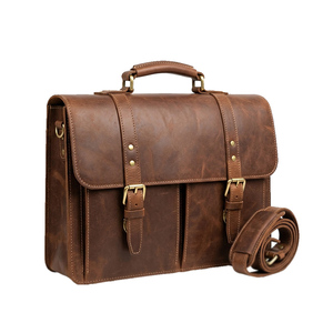 Porte-documents professionnel en cuir imperméable pour homme, sacoche pour ordinateur portable, étui vintage pour documents, plusieurs poches de rangement, pour le bureau et le travail - Product Image 6