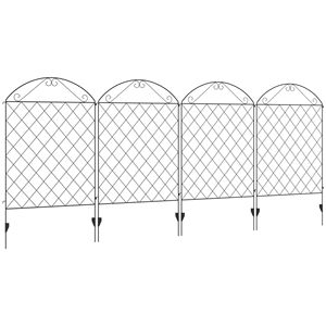 Recinzione Metallica da Giardino Resistente alla Ruggine 1,5m-2,1m, Confezione da 4, Bordo Decorativo Facile da Montare - Product Image 1