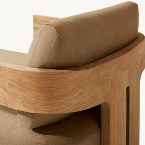 Tumbona de teca maciza de estilo contemporáneo, silla reclinable ajustable para exteriores, patio, jardín, piscina, muebles premium con cojín. - Product Image 4