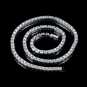 Custom Princess Cut Diamond <b>Tennis</b> <b>Necklace</b> Length Lab Grown Diamond <b>Tennis</b> <b>Necklace</b> Bezel Set Fine Jewelry Supply - Product Image 3