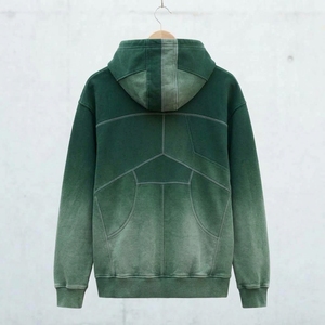 Mens Green <b>Ombre</b> Pullover Hoodie Fleece Sweatshirt Custom Logo Streetwear Casual Heavyweight Hooded <b>Top</b> - Product Image 2