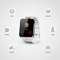 Montre connectée Dz09 avec appels vidéo WiFi, compatible Android et iOS, avec carte SIM, montre de sport, téléphone avec carte SIM